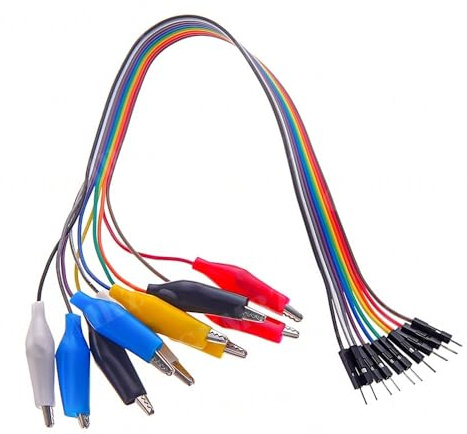 Alligator Clips with Wires 5Pcs 20MM 30MM 10Pin Double-end Alligator Clips Jump Wire Male Female Crocodile Clip Test Lead Jumper Line Cable DIY Connection(Male Head 30CM)