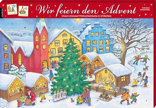 Wir feiern den Advent. Ein Adventskalender: Unsere schönsten Weihnachtsbräuche in 24 Büchlein (Adventskalender mit Geschichten für Kinder: Mit 24 Mini-Büchern)