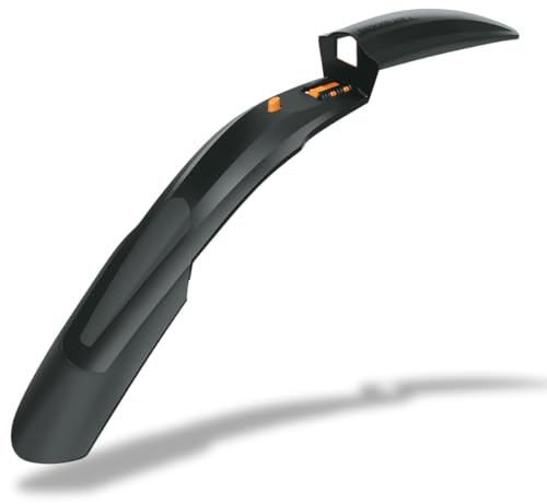 SKS GERMANY SHOCKBLADE Dark 29 Vorderrad Schutzblech mit breitem Spoiler, Fahrradzubehör für Mountainbikes (2-Komponenten Dirtboard, max. 3.0 Zoll Reifenbreite), schwarz