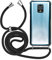 MyGadget Funda para Xiaomi Redmi Note 9 Pro - Carcasa con Cuerda en Silicona TPU Suave con Cordón - Case y Correa Adjustable - Negro