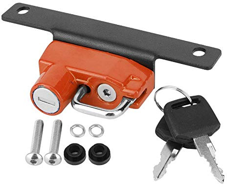 Aramox Lucchetto antifurto per Casco, Lucchetto per Casco Moto Lato Destro Antifurto in Lega di Alluminio Adatto per R NineT(Arancia)