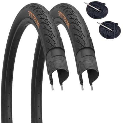 2 pneus + 2 chambres à air 700 x 25C (25-622) Deestone ON OFF ROAD, Course, Gravel Bike D839 Noirs | Pneus de route en caoutchouc pour vélo