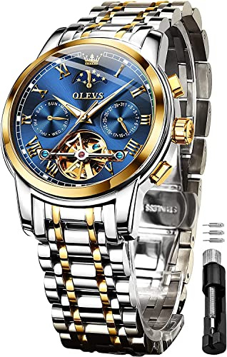 OLEVS Watches for Men UK Square Quartz Chronograph Leather Fashion Dress Watch Date Waterproof Luminous Casual Business Wrist Watches