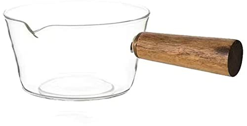 Glass Cooking Pot, Transparent Heat-Resistant Stewpot Nonstick Sauce Pot Borosilicate Stovetop Pans for Milk Baby Food Noodles (Color : Clear, Size : 12.5x6.5cm)