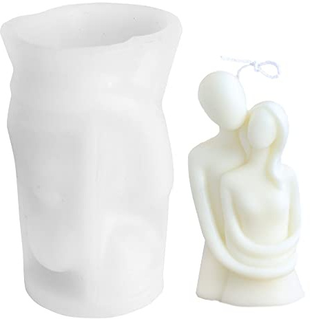 Stampo Candele in Silicone per Coppie,Stampo per Candela Body Art Fai da Te Stampo per Candele in Cera 3D Torso Candela Stampo per Realizzare Candele Profumate e Sapone (White Couples)