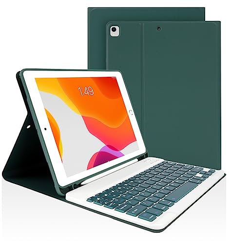 LAMA Fodral med tangentbord för ipad 10,2 och 10,5 tum trådlöst tangentbord för iPad (9:e 2021/8:e 2020/7:e generationen 2019, Air 3 2019, Pro 2017)