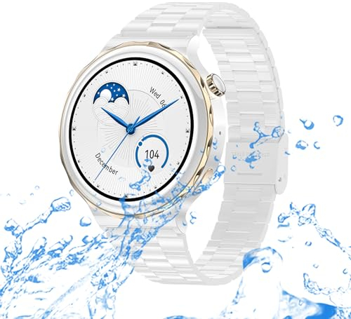 Smartwatch Damen Herren IP68 Wasserdicht Fitnessuhr Sportuhr Bluetooth-Anrufe mit 1.36''Touchscreen Herzfrequenz-Schlafmonitor 7 Tage Lange Akkulaufze Itmehrfach Sportmodi,für Android IOS Silbernes