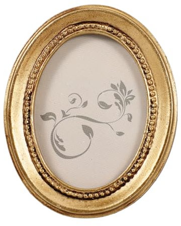 Alipis Royal Picture Frame 4x3inch Oval Antique Photo Frame European Style Baroque Photo Frame with Stand for Wall Gallery Tabletop Photo Display Home Decor
