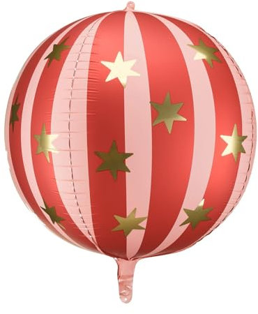 Globo grande de aluminio rojo con estrellas, decoración de fiesta de 20 pulgadas, globo rojo inflable de aire o helio, decoración de fiesta de atracciones de circo