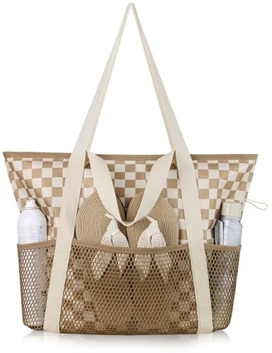 HOMESPON Strandtasche Damen Groß Wasserdicht Sandfest mit Reißverschluss