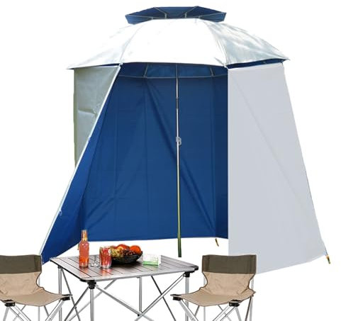 Solar Fishing Shelter - Outdoor Umbrella with UV Protection, Beach Tent Canopy | Waterproof Fisherman Parasol Outdoor Fishing Day Accessory, Blue, 5,04 mètres