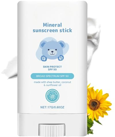 Kids & Baby Mineral Sun Stick - SPF50 Waterproof Sunscreen, UVA/UVB Protection, Non-Greasy & Moisturizing, Travel Size for Holiday