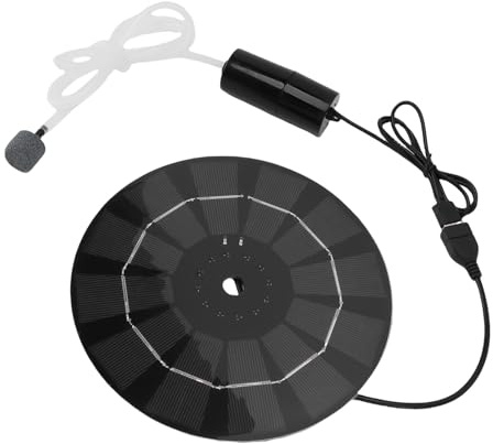 JTLB Ossigenatore di Laghetto Solare da 10W con Pannello di Silicio Monocristallino, Interfaccia USB, Funzionamento Silenzioso, Luce e Portatile, per Aeratore di Serbatoi di Pesce