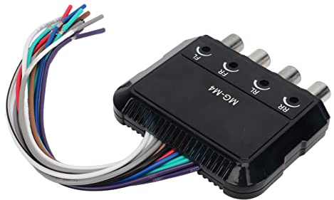 Ejoyous Adattatore Audio Alto a Basso, Convertitore Audio a 4, Uscita Regolabile 6: 1, Convertitore di Frequenza di Facile Installare, per Accessori del dell'auto, Impedisce la Terra