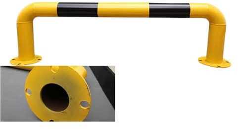 Bloqueador de estacionamiento de Acero en Forma de U - Barandilla anticolisión con Banda Reflectante, Columna de estacionamiento Duradera de 150 x 30 x 0,15 cm para una Mayor protección del