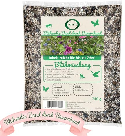 samore Blühmischung 750g für Blumenwiese Bienenwiese Bienenweide Blumenmischung Aussaat Blumensamen Bienenfreundlich - Blühendes Band durch Bauernhand