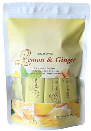 Té de hierbas de jengibre y limón con miel natural,