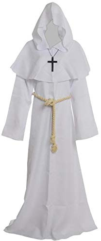 Golden service Priester Robe munk medelålders huva huva kashmir renässance rock kostym