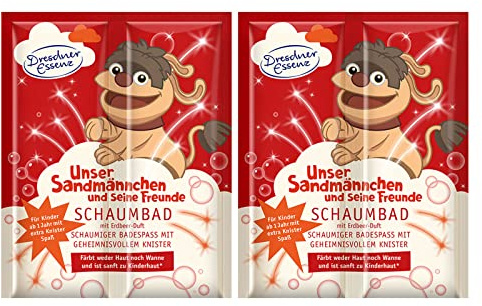 2er Pack Dresdner Essenz Pflegebad Sandmännchen Erdbeer-Duft 2 x 45 g Badezusatz vegan