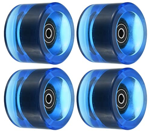 PATIKIL 70mm 78A Longboard Wheels with Black ABEC-9 Bearings, 4 Pack Soft Cruiser Wheels Street Wheels for Skateboards Skateboard Wheel PU, Clear Blue