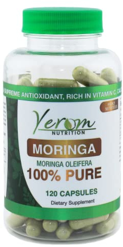 Yerom Nutrition Pure Moringa Capsules - 800mg High Potency, 100% Natural, Supplement for Energy, Immune Support & Antioxidant Boost, 120 Capsules