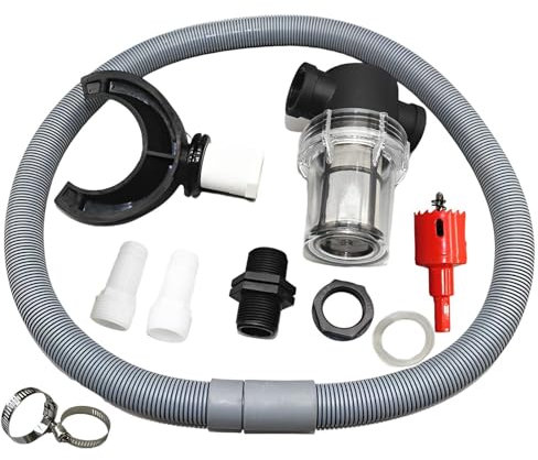 Kit de raccordement pour tonneau de pluie - Drain d'eau, collecteur de pluie | Dévidoir rapide avec filtre pour capturer l'eau de pluie, tonalités de pluie, système de collecte d'eau pour tâches