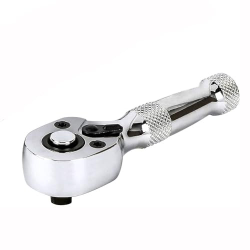 Bestgle 3/8 Square Drive Stubby Ratchet Handle, 72-Tooth Mini Ratchet Wrench, Reversible Small Socket Wrench Tool with Quick Release