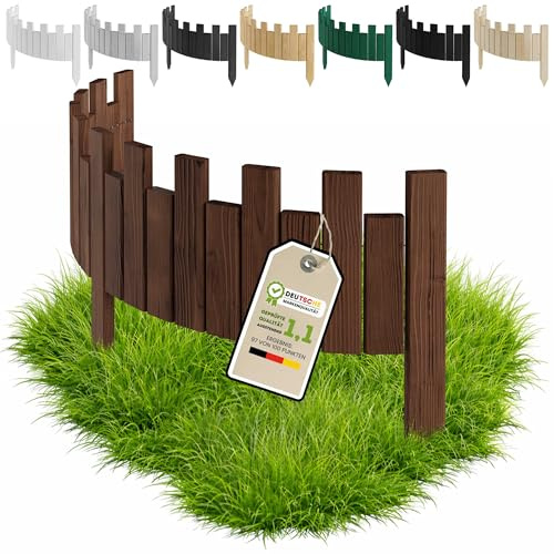 Floranica Gräskant Rabattkant Elastisk Gräsmattekant 100 cm x 20 cm Brun gräsmatta trädgård, rabattkanter plast, blomsterrabatt inramning