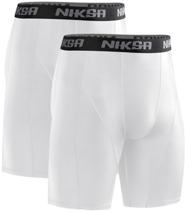 Niksa Pantalones cortos de compresión para hombre, paquete de 1 o 2 unidades, ropa interior funcional para hombre, ropa interior deportiva de capa base, transpirable y de secado rápido, pantalones