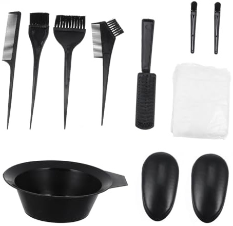 ERINGOGO 11 pièces Kit de Coloration Cheveux Professionnel avec Bols Mélangeurs et Peignes Coiffure pour Salon et Usage Maison Accessoires pour Application Uniforme et Facile des Teintures
