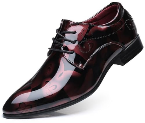 Hixingo Zapatos de Hombre de Vestir Cristal Vintage Zapatos de Cuero Modernos Zapatillas Vestir Hombre Verano Antideslizante Suela de Goma para Negocios, Oficina, Trabajo, Bodas, 38-48