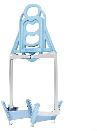 Pince pour plaque chauffante avec clip pliable et poignée confortable pour soulever en toute sécurité des plats chauds du micro-ondes, de la friteuse à air et des appareils vapeur (bleu)