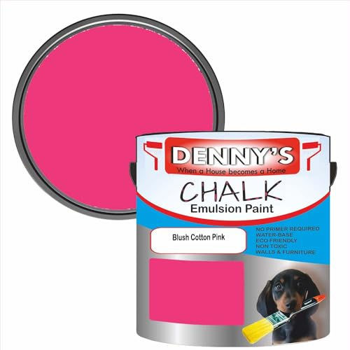 Premium Interior Wall & Furniture Chalk Paint – Blush Cotton Pink – Rich Matt Finish, Durable & Washable, Low Odour, Ideal for Living Rooms, Bedrooms & Hallways (500ML Tin)