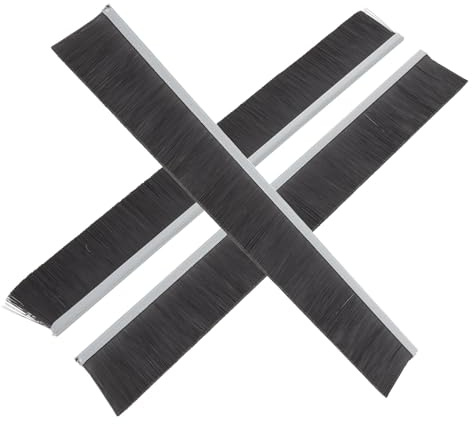 Ipetboom 3 Tiras de Cepillo de Nailon para Buzón 25 CM de Largo y 25 MM de Alto Cepillo Aislante para Evitar Corrientes de Aire y Proteger contra Polvo y Agua Accesorio para Limpieza y