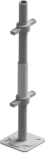 Altec Fußplatte mit 25cm höhenverstellbarer Spindel | Rollfix® 1.0 | AluKlik® | AluLight® (4 Stück)