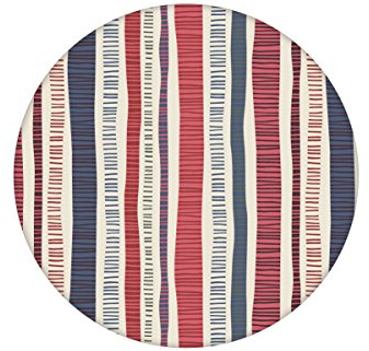 Gräflich Münster'sche Manufaktur moderne blau rosa grafische Tapete Dotted Lines mit bunten Streifen angepasst an Farrow and Ball Wandfarben Vlies Streifentapete Trend Design (H: 3m B: 46,5cm)