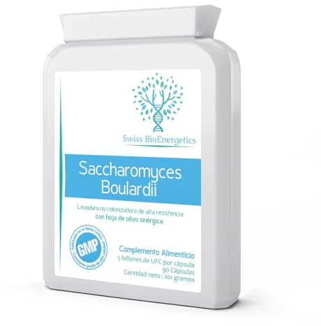 Saccharomyces Boulardii 5 Billion CFU 90 Capsules - No Refrigeration Required - High Strength Non-Colonising Yeast with synergistic Olive Leaf, Biotin and Vitamin D3