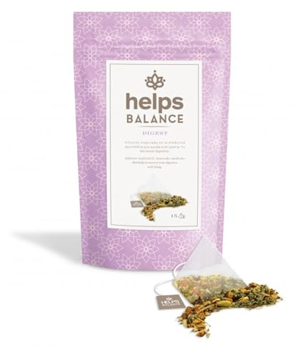 HELPS INFUSIONES - Infusión Digestiva A Base De Manzanilla, Manzana, Piel De Naranja, Rooibos, Jengibre Y Canela. Helps Harmony. Caja de 15 Pirámides.
