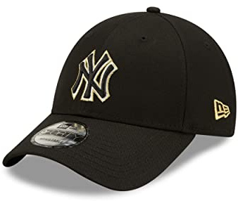 New Era York Yankees MLB cap Fanaccessoire Basecap Kopfbedeckung Snapback gebogener Schirm Schwarz - One-Size