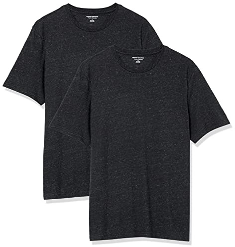 Amazon Essentials T-shirt en Coton à Col Rond à Manches Courtes, Coupe Classique Homme, Lot de 2, Charbon Chiné, 5XL Grande taille Taille Tall