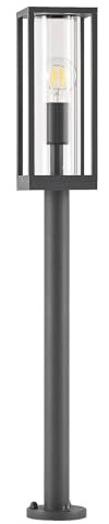 Lindby Utomhuslampa 'Giavanna' (modern) i Grå av aluminium/grå zink (1 lamor, E27) - Väglampa, pollare, vägbelysning, sockellampa
