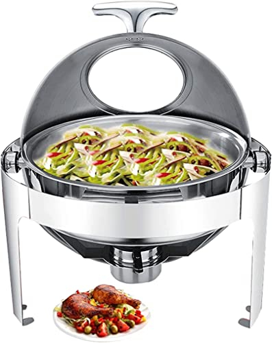 UZOURI Calentador para Buffet, Chafing Dish Servidor de Buffet, 6L Calentadores de Comida y de Platos para Bufé, Bufés, Banquetes, Fiestas en Casa