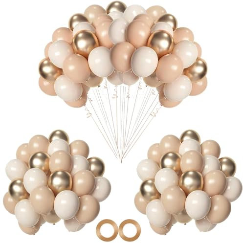Q-WOOFF 60 Juego de Globos de Color Albaricoque Guirnalda de Globos Beige de 12 Pulgadas Globos de Cumpleaños Marrón Globos de Helio Globos de Cumpleaños Decoraciones para Fiestas Globos de Boda
