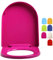Brigtviee WC Sitz Mit Absenkautomatik-D Toilettendeckel Einfache Montage Und Sauber,Klodeckel Toilettensitz Quick-Release-Funktion,Antibakterielle,Passend Für Die Meiste Toilette,Rose red