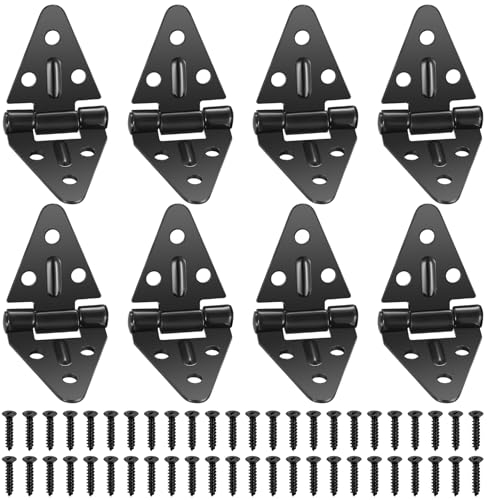 Bisagras plegables de 180 grados, color negro, 8 unidades, para armario, armario, caja de madera, mesa plegable, puertas de jardín, bisagras