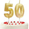 Prebarfun Gold Geburtstagskerzen Zahlen 50, Kuchendeko Geburtstag, 3D Kerzen für Geburtstag Party, Hochzeiten, Firmenfeiern, Jubiläen