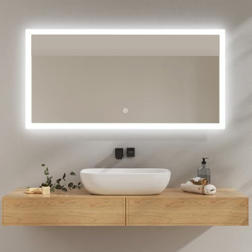 EMKE Miroir Salle de Bain LED 120 x 60 cm Tactile Blanc Froid