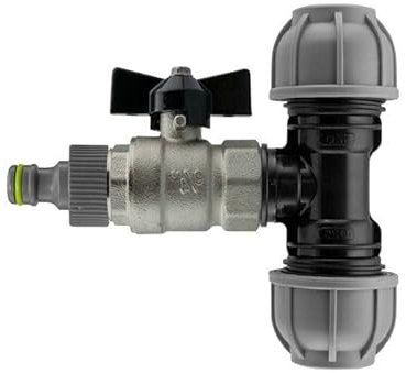 B2C MDPE 20 25 32 Butterfly Valve Hose Water Supply Pipe Outlet Valve Tee 3 sizes Quick Lock Connetor Garden Hose Wattering Accessories (25mm)