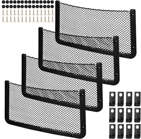 UIHOL Rete Portaoggetti Camper Auto 4 PCS, Organizer da Bagagliaio 40 * 20cm, con 28 viti,12 ganci, Borsa Multifunzionale per Sedile, Groceries, per Utensili Barche, Casa (Elastica)
