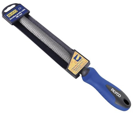 Lima plana basta de 300 mm, fabricada en bimaterial, ideal para desbastes y trabajos de alisado en madera y metal.
